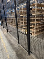 Lockable security cage entry door for document storage